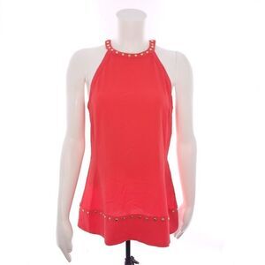 Michael Kors Solid Coral Reed Sleeveless Top Shirt Womens Size Small
